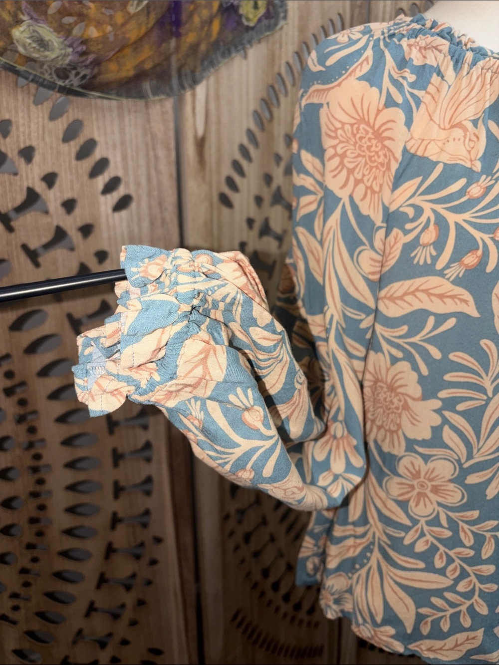 PATRONS OF PEACE - Boho floral long sleeve blouse - Small - Picture 2 of 9